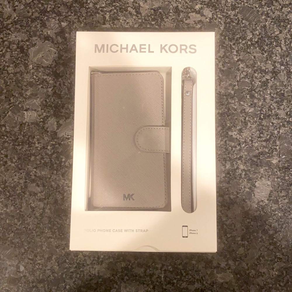 MK Folio Phone Case With Strap for iPhone 7 and 8